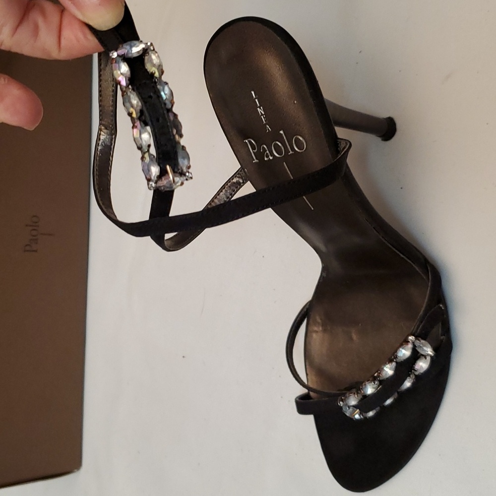 Linea Paolo dress sandals with dainty iridescent gem embellished buckles - Picture 8 of 10